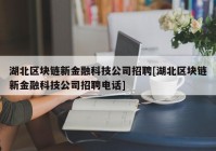 湖北区块链新金融科技公司招聘[湖北区块链新金融科技公司招聘电话]